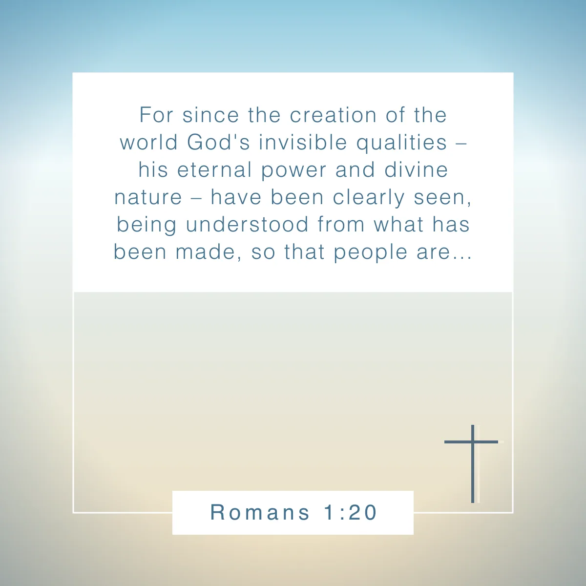 Romans 1:20 Bible verse about Earth Day