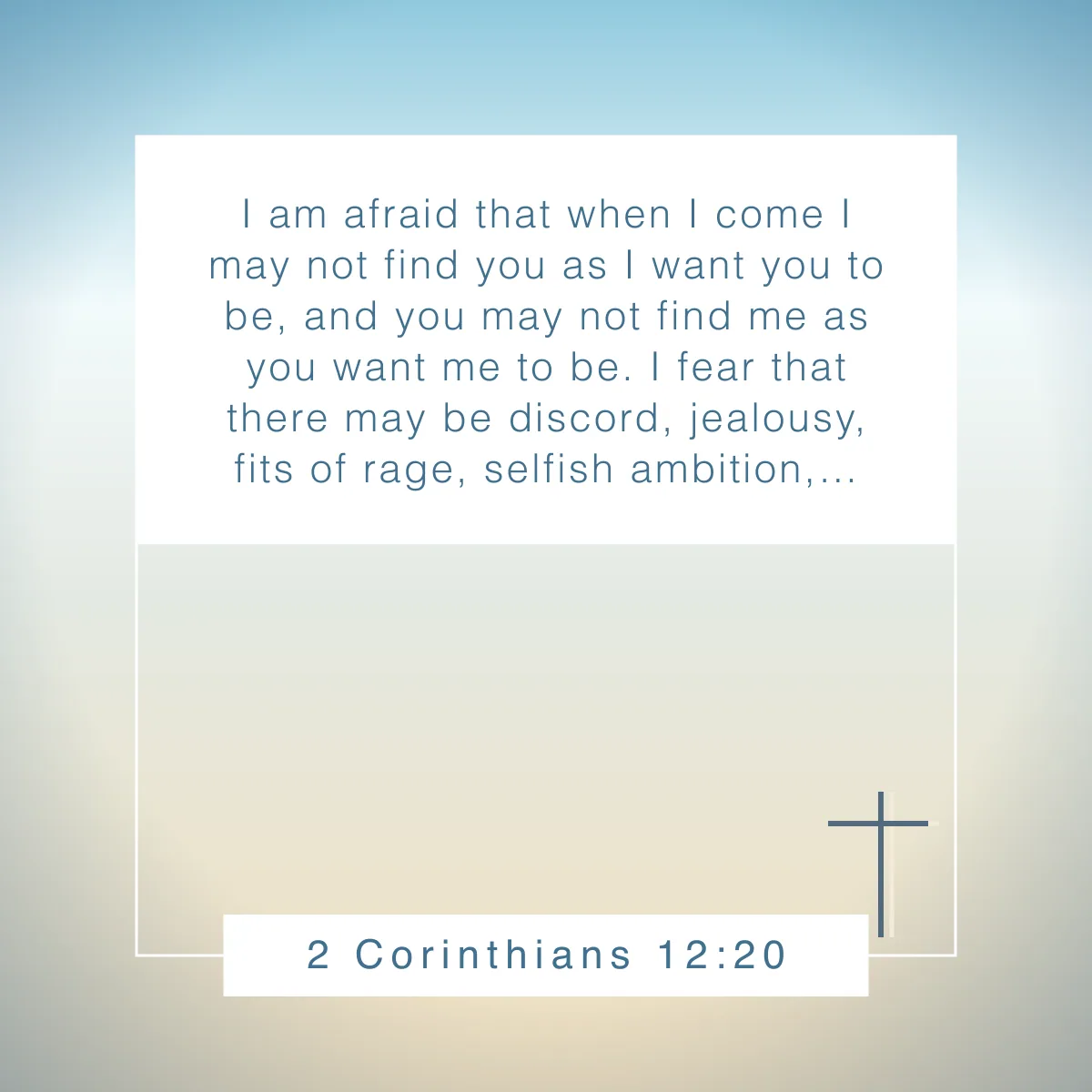 2 Corinthians 12:20 Bible verse about envy
