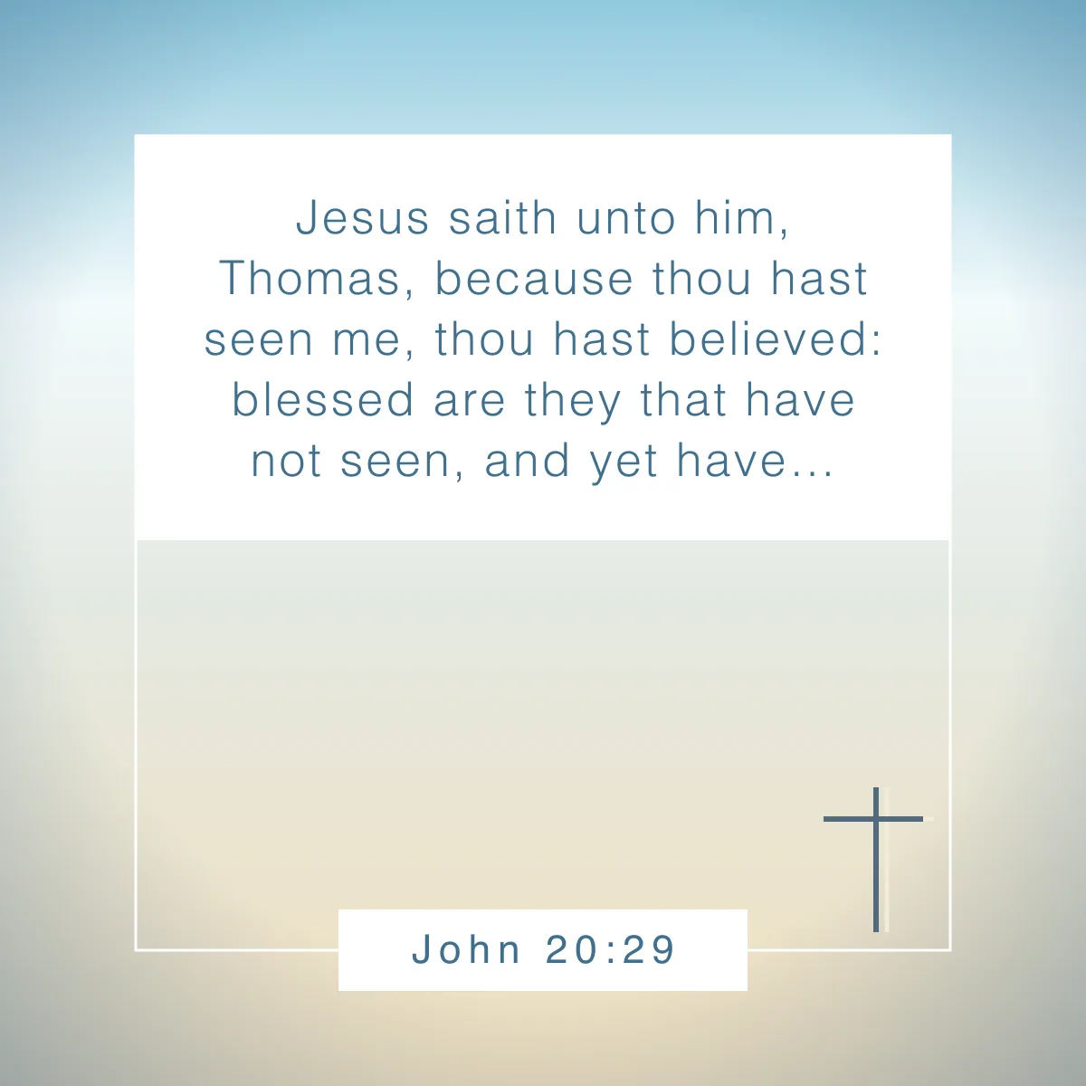 John 20:29 Bible verse about faith