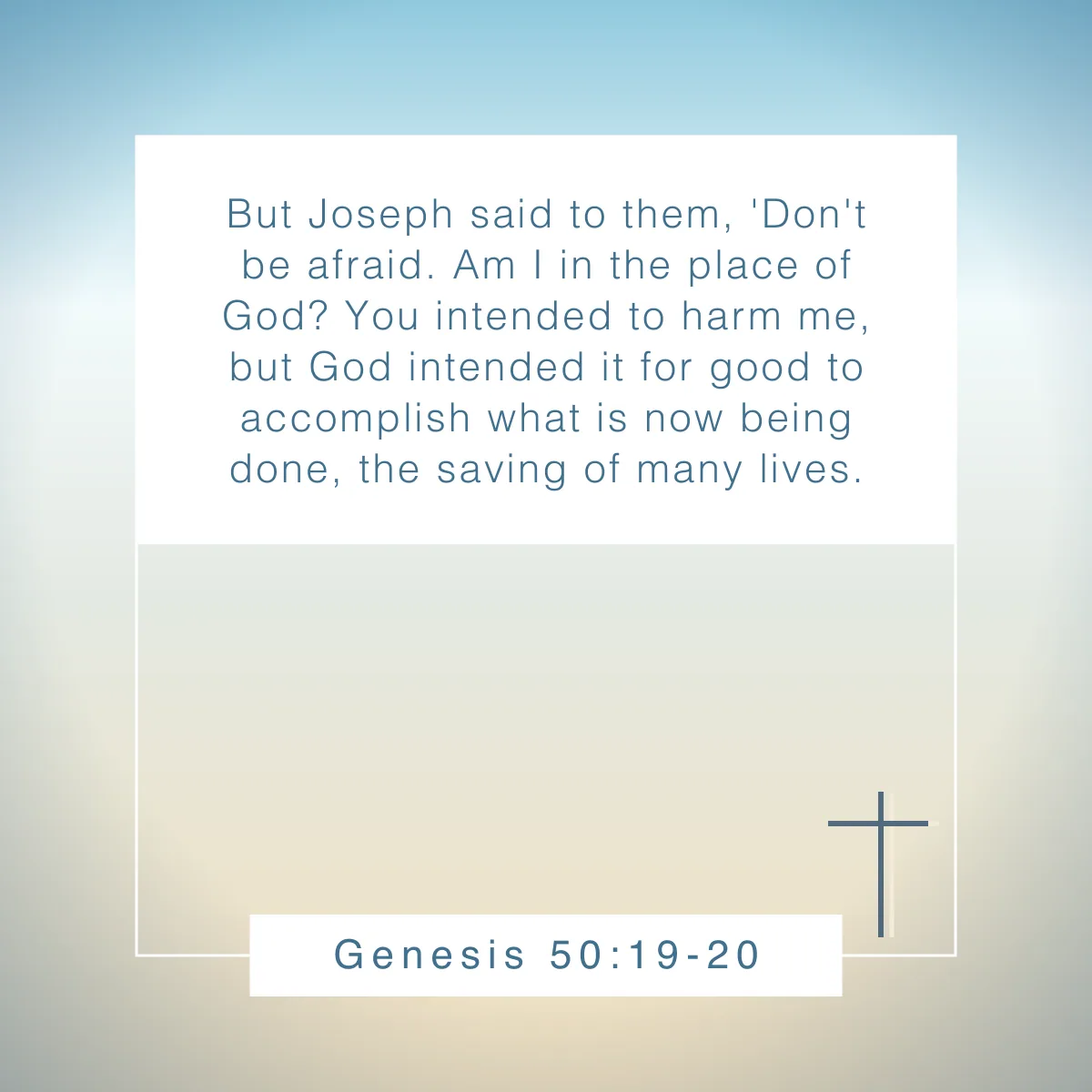 Genesis 50:19-20 Bible verse about forgiveness