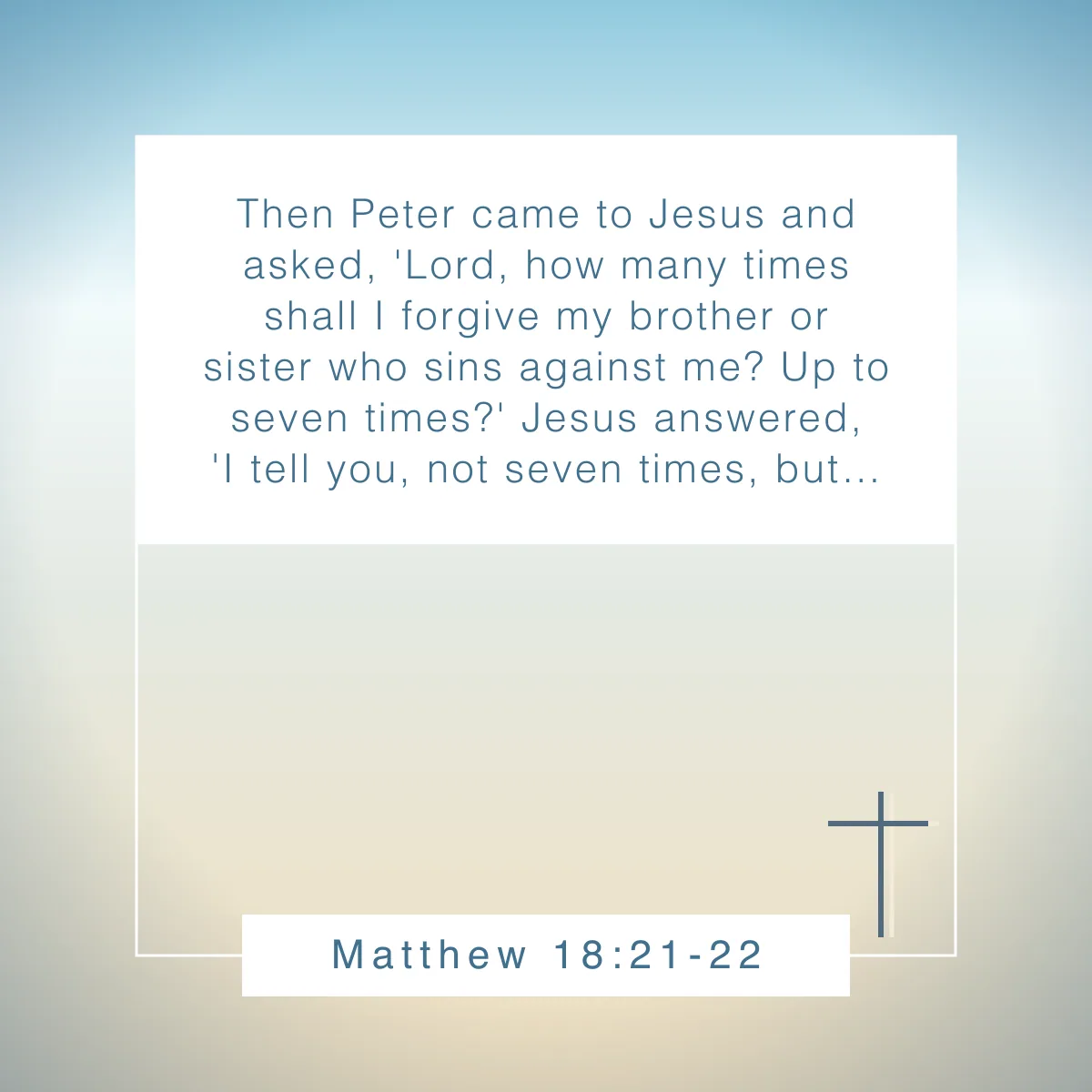 Matthew 18:21-22 Bible verse about forgiveness
