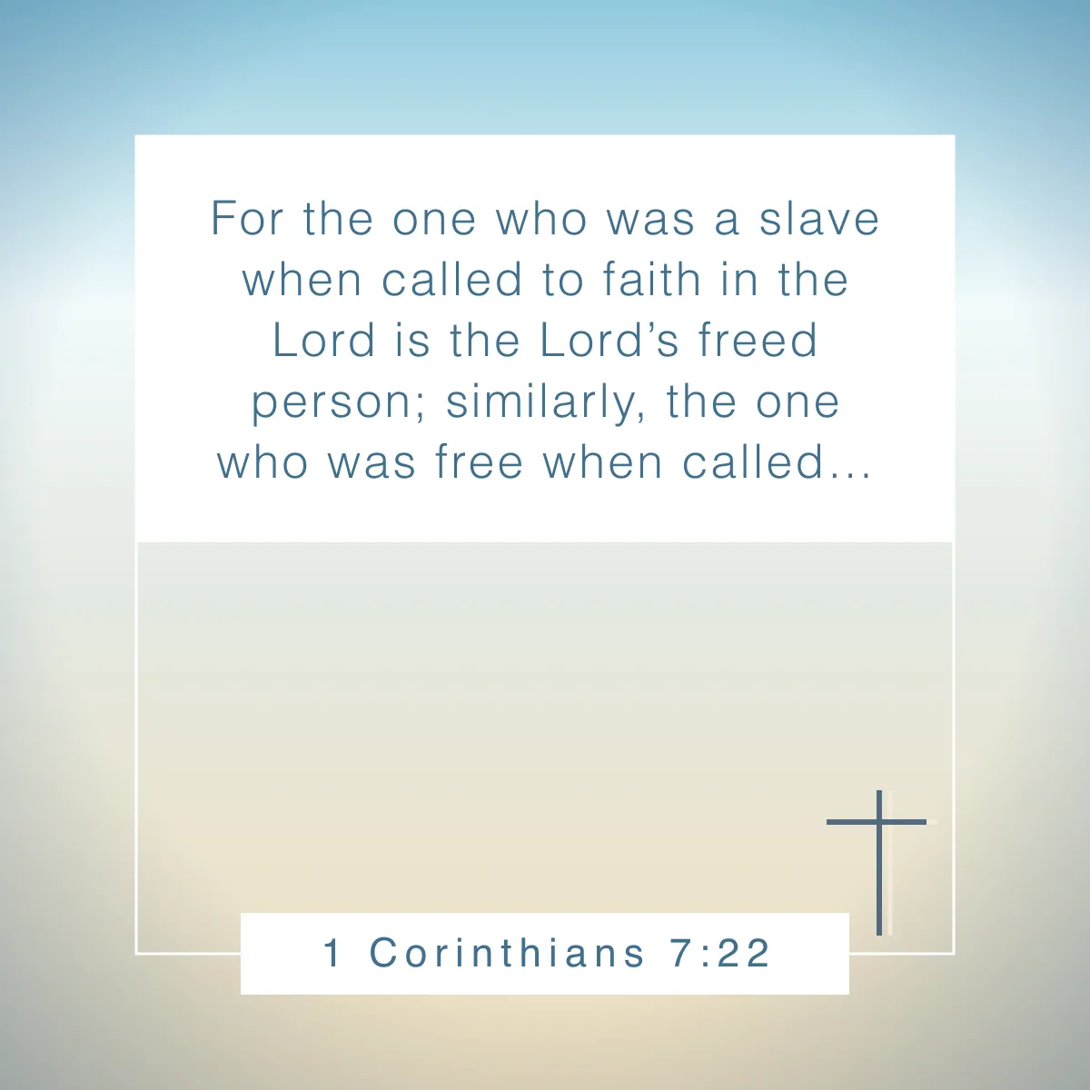1 Corinthians 7:22 Bible verse about freedom in Christ