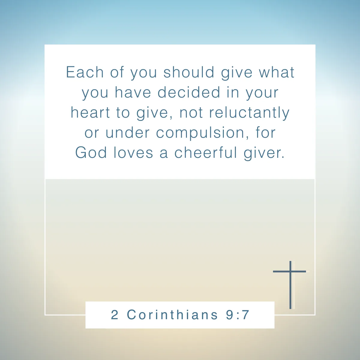 2 Corinthians 9:7 Bible verse about generosity