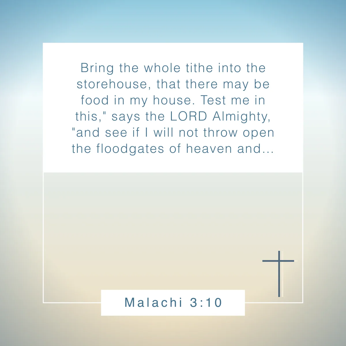 Malachi 3:10 Bible verse about generosity