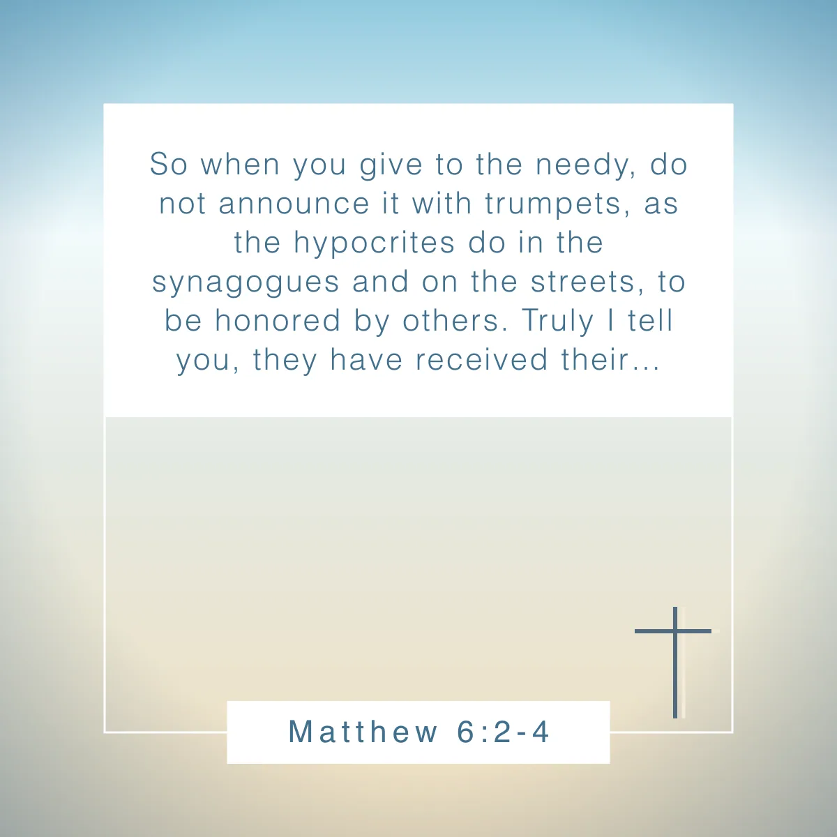 Matthew 6:2-4 Bible verse about generosity