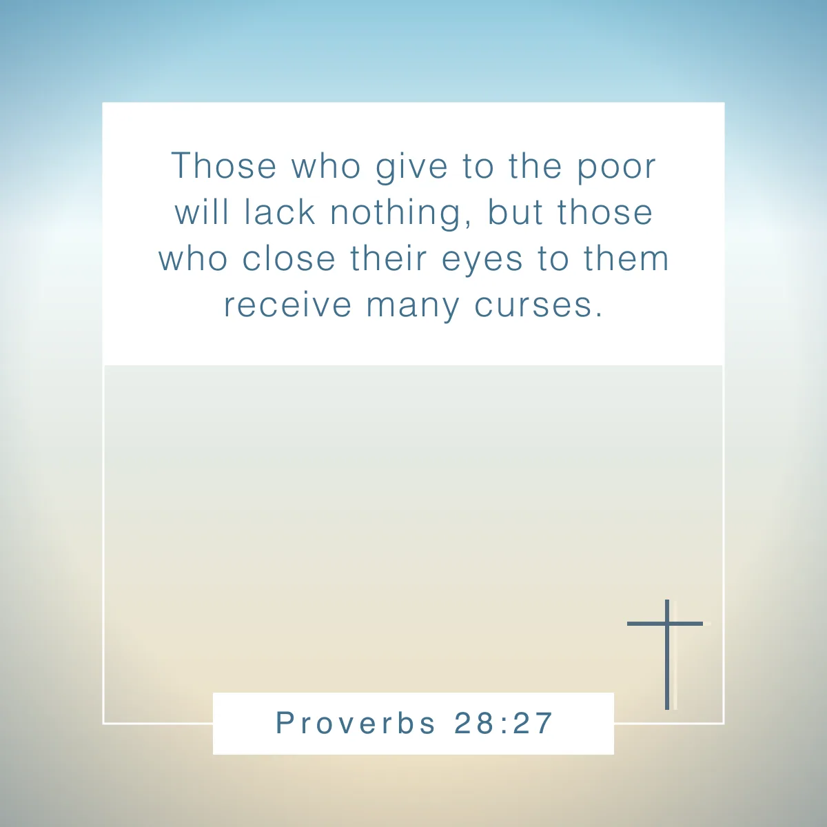 Proverbs 28:27 Bible verse about generosity