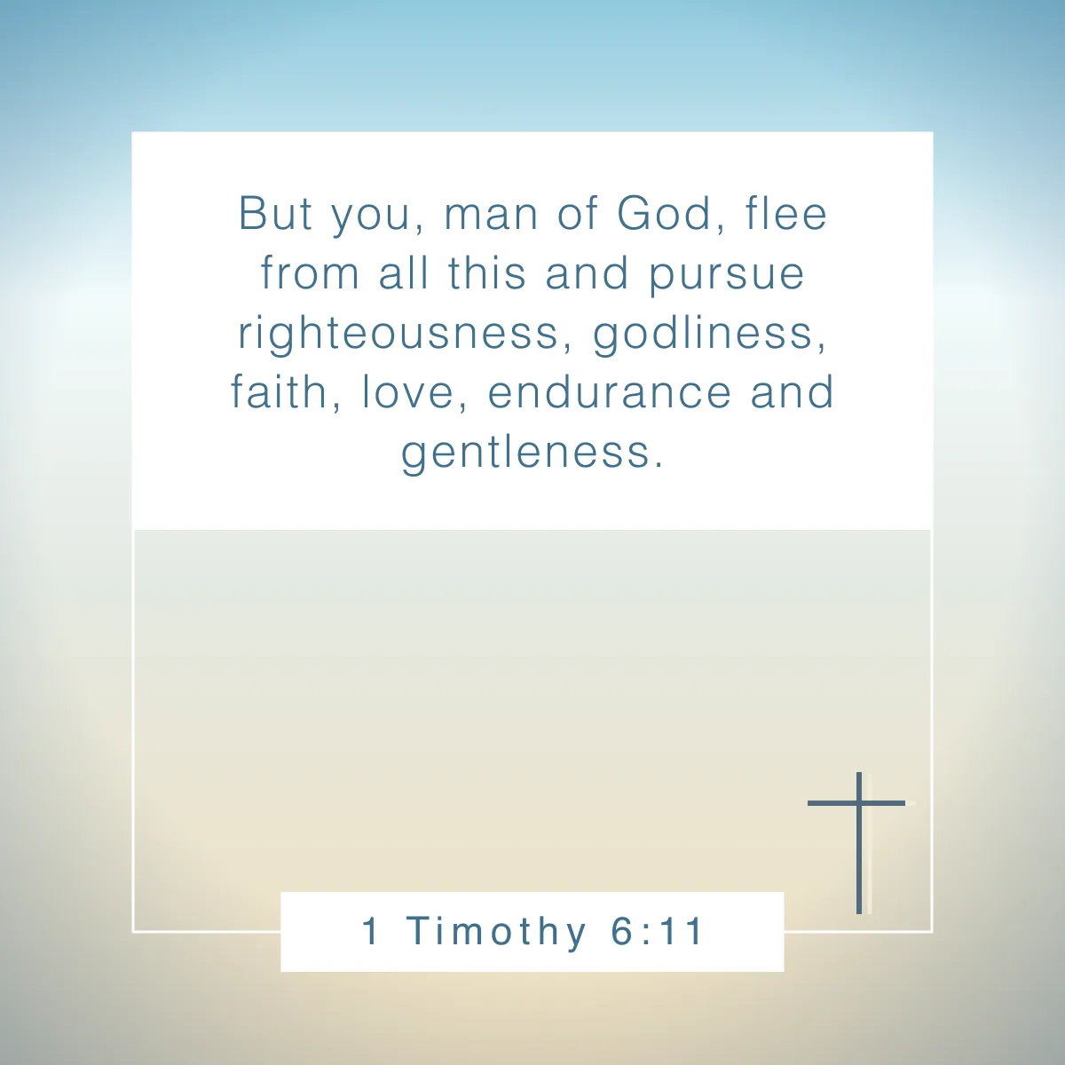 1 Timothy 6:11 Bible verse about gentleness