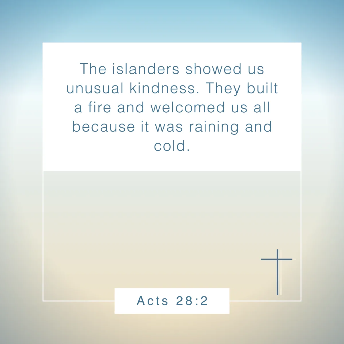 Acts 28:2 Bible verse about gentleness