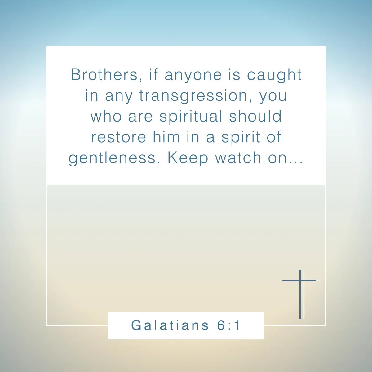 Galatians 6:1 Bible verse about gentleness