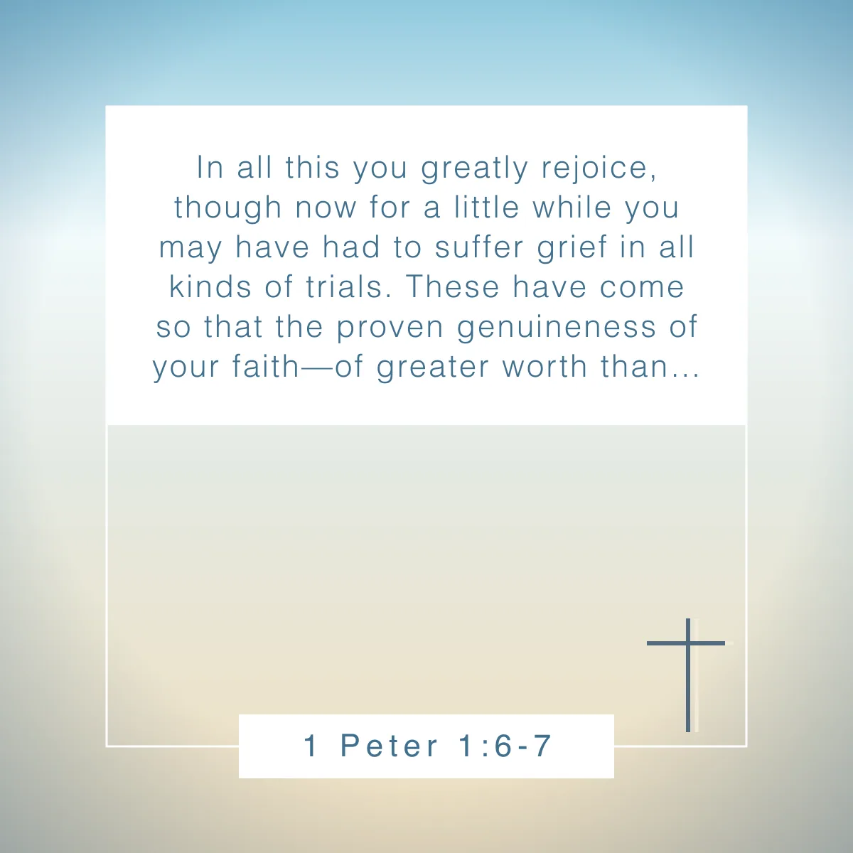 1 Peter 1:6-7 Bible verse about God testing our faith