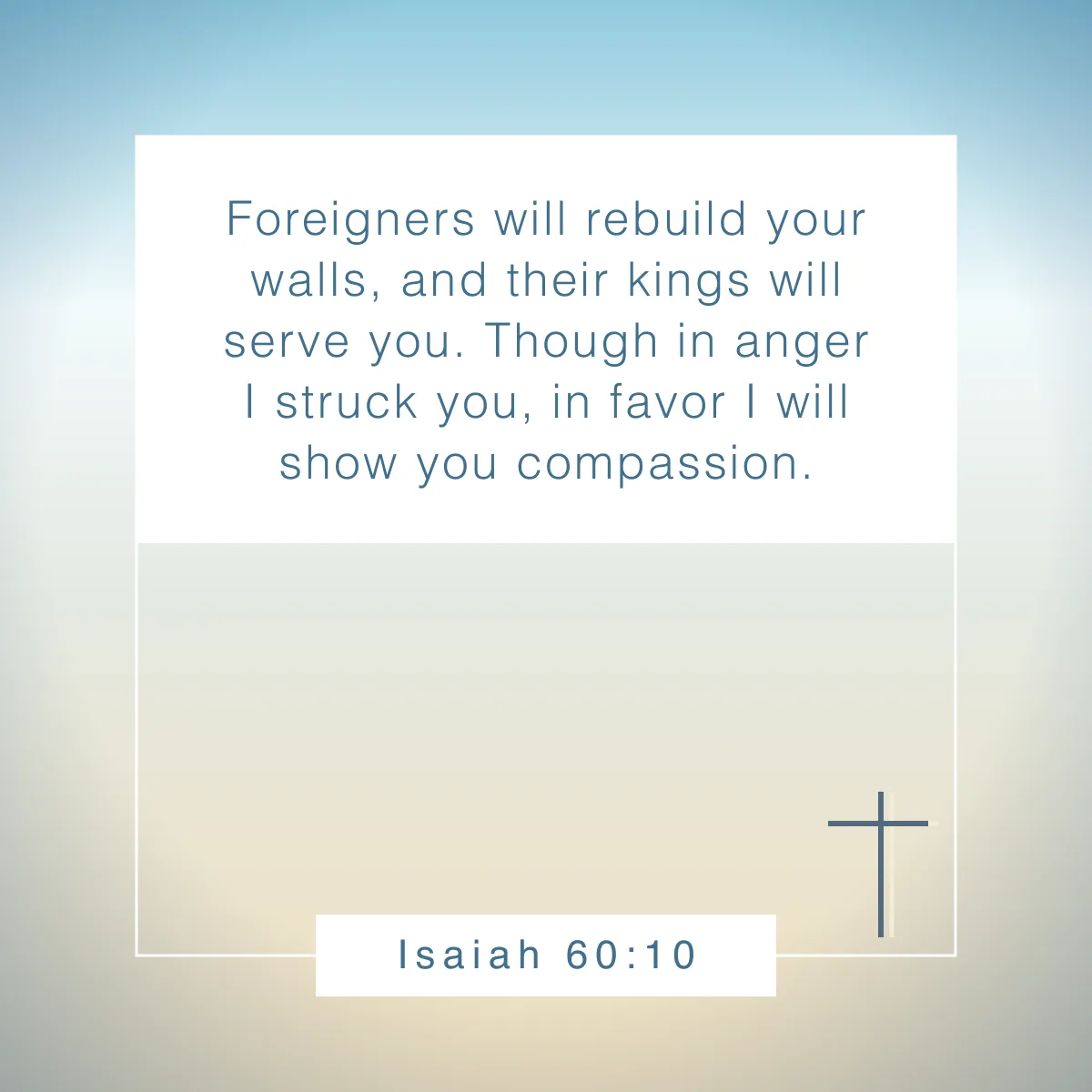 Isaiah 60:10 Bible verse about God's favor