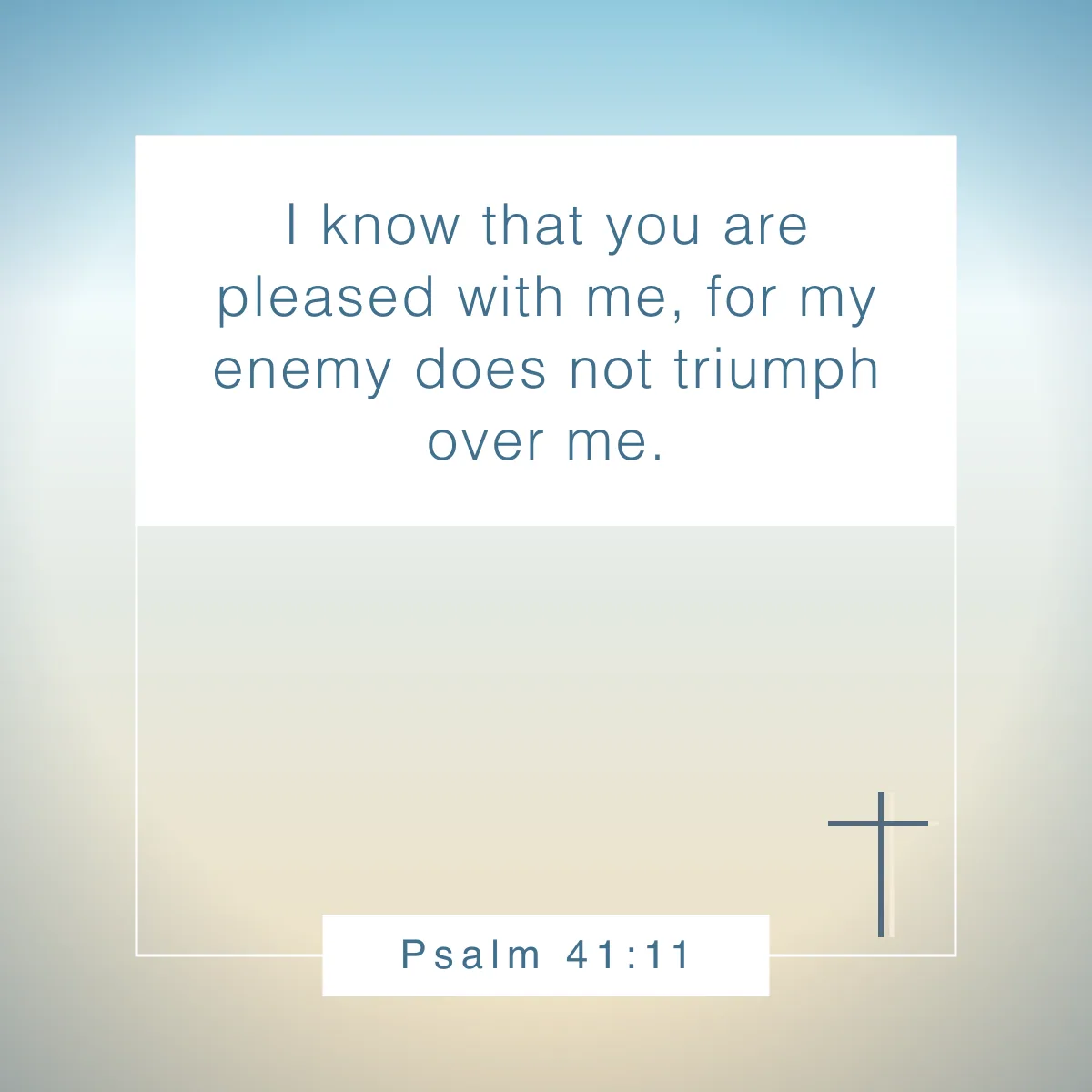 Psalm 41:11 Bible verse about God's favor
