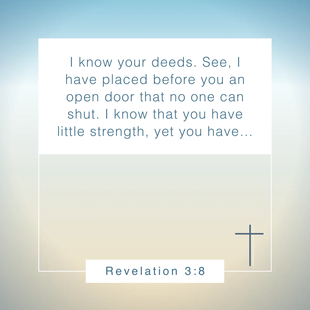 Revelation 3:8 Bible verse about God's favor