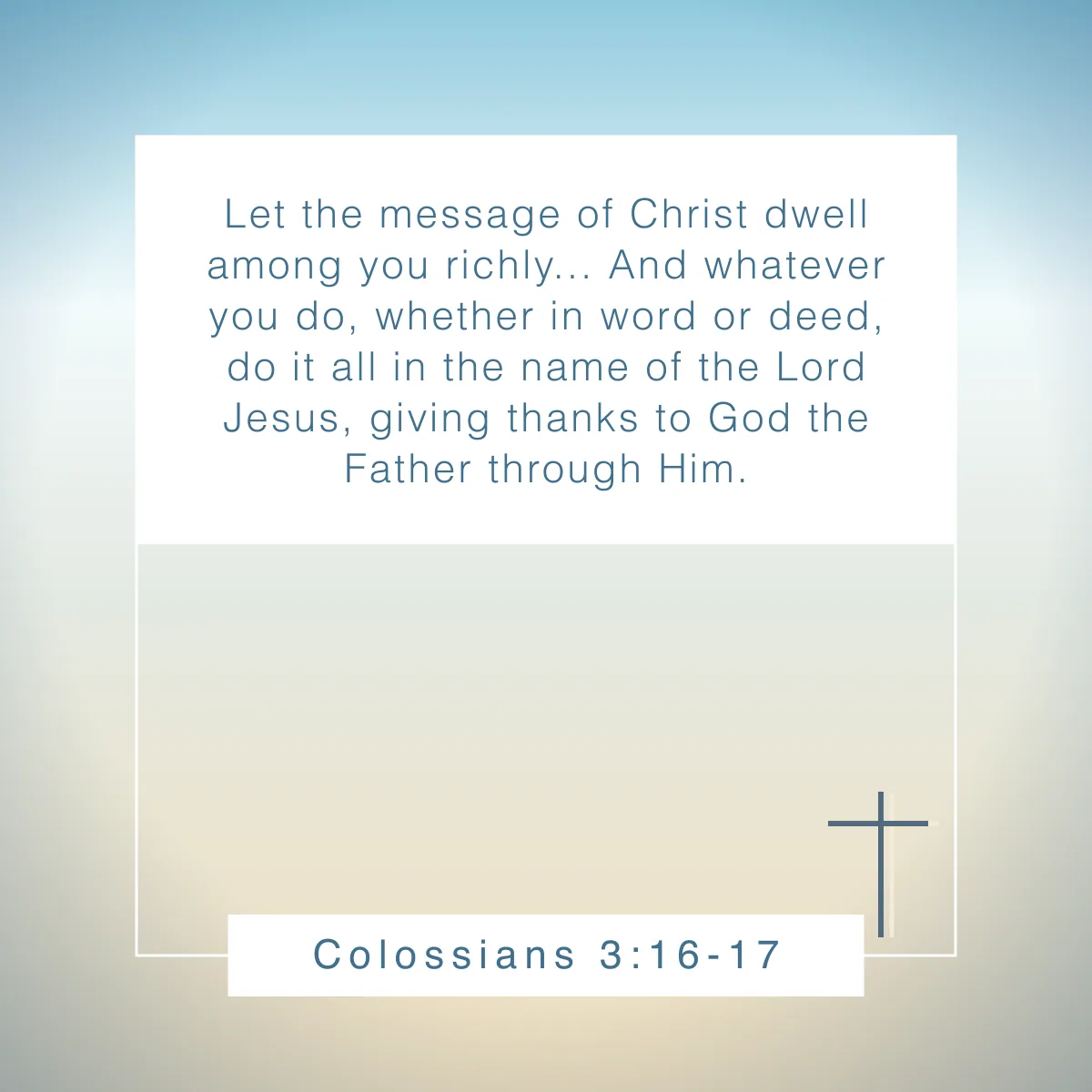 Colossians 3:16-17 Bible verse about God's grace