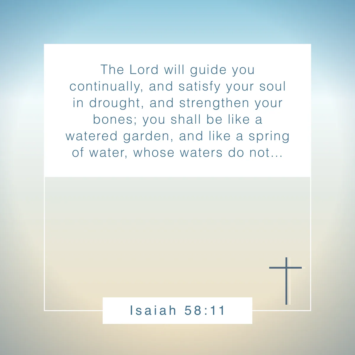 Isaiah 58:11 Bible verse about holistic healing