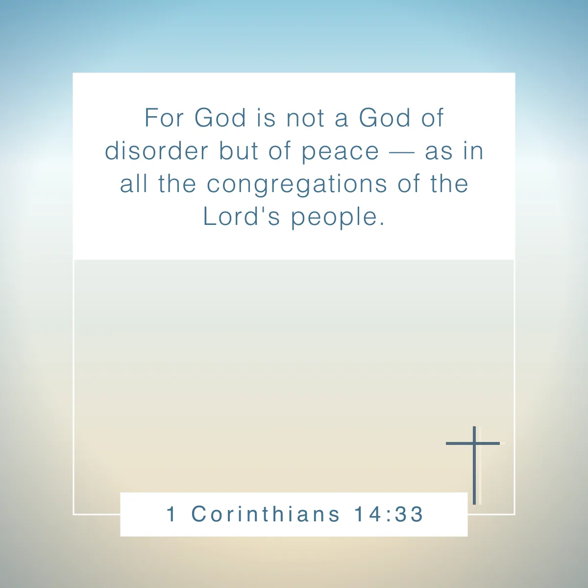 1 Corinthians 14:33 Bible verse about home