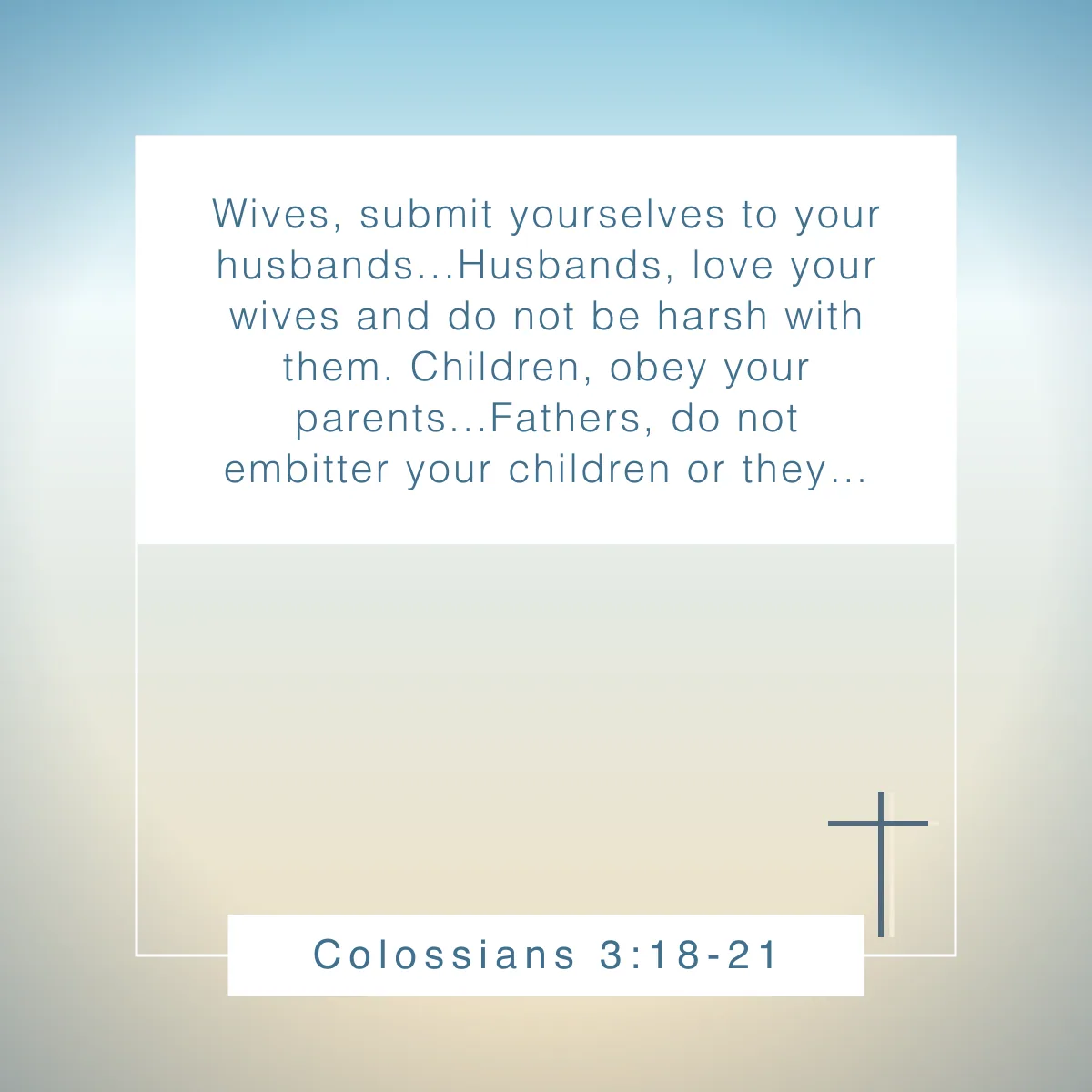 Colossians 3:18-21 Bible verse about home