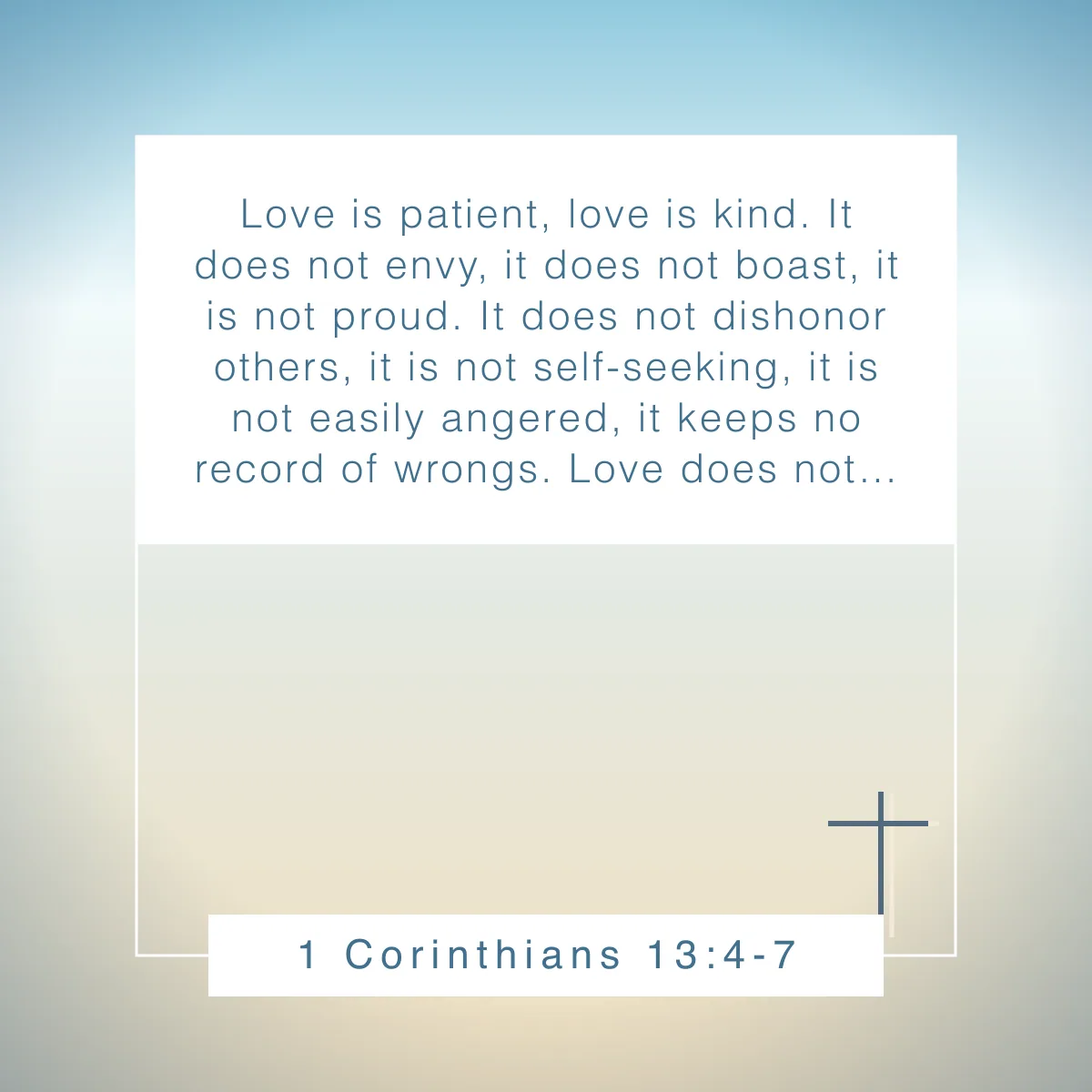 1 Corinthians 13:4-7 Bible verse about love