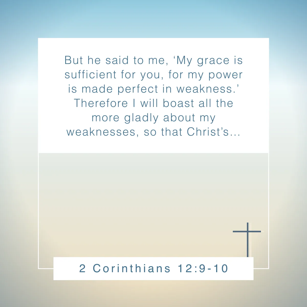 2 Corinthians 12:9-10 Bible verse about mental strength