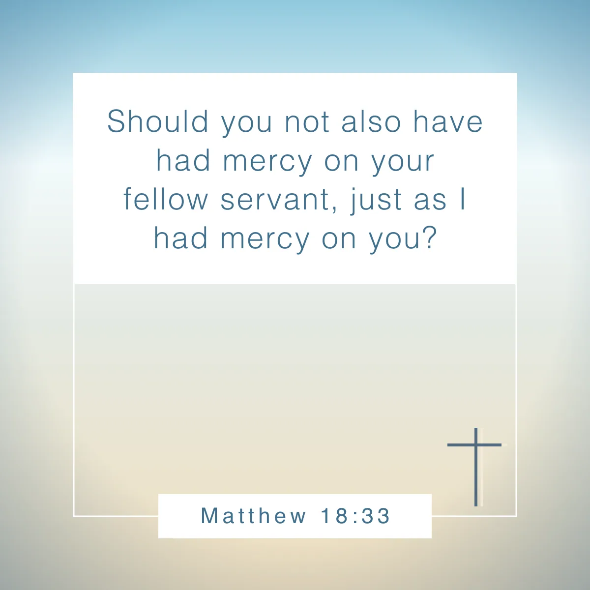 Matthew 18:33 Bible verse about mercy