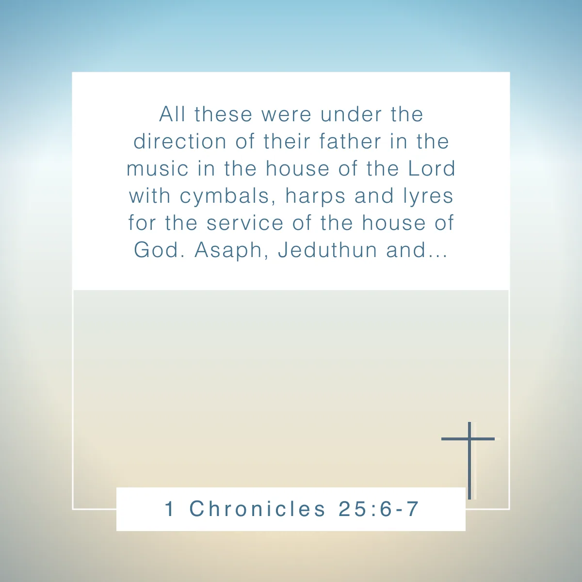 1 Chronicles 25:6-7 Bible verse about music
