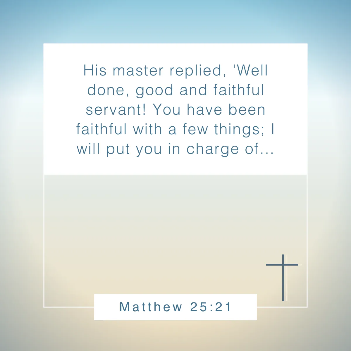 Matthew 25:21 Bible verse about productivity