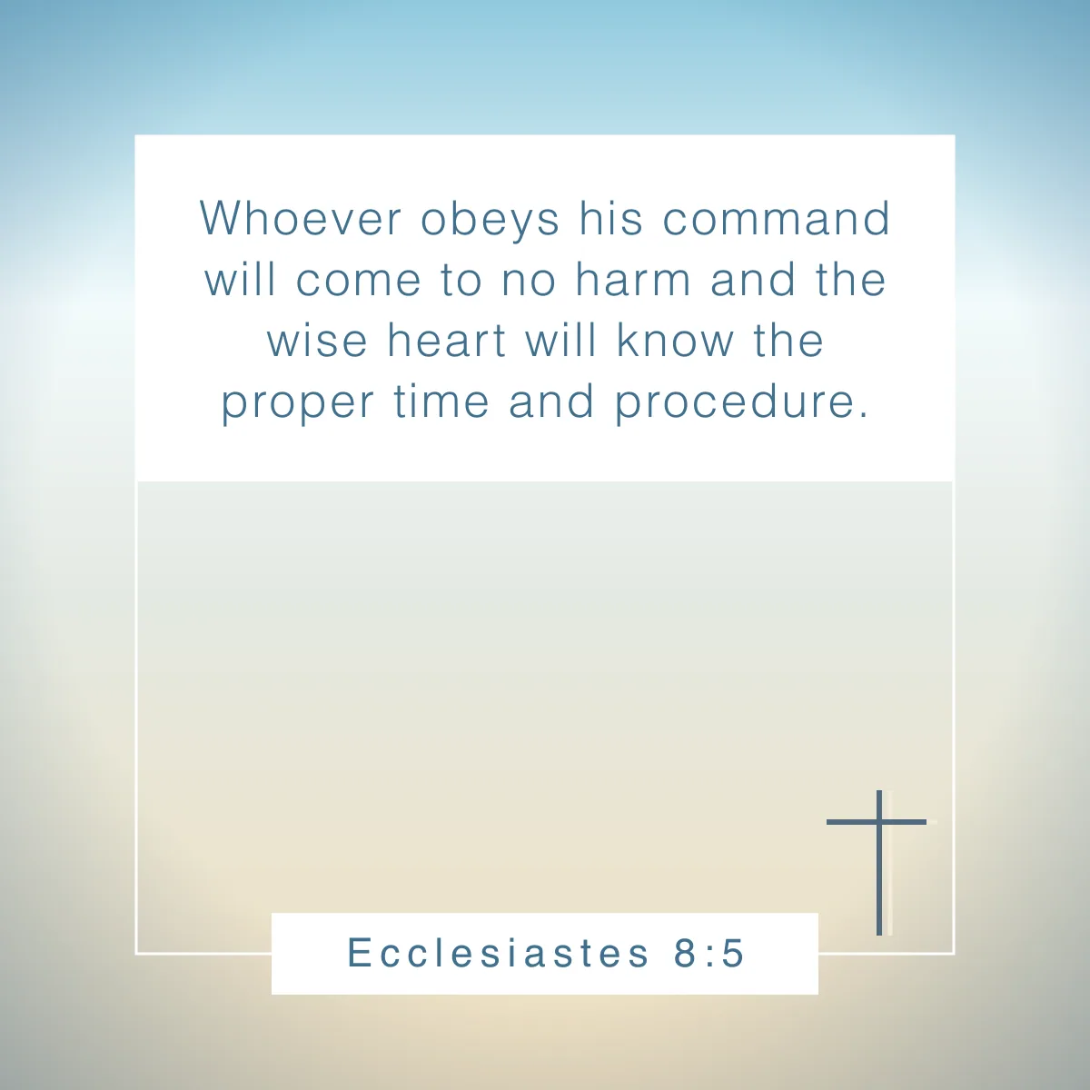 Ecclesiastes 8:5 Bible verse about prudence