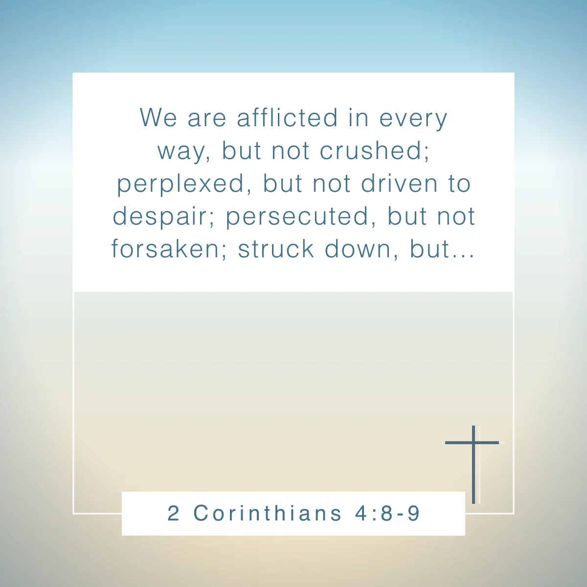 2 Corinthians 4:8-9 Bible verse about resilience