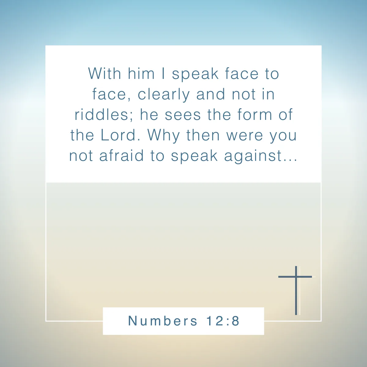 Numbers 12:8 Bible verse about respect