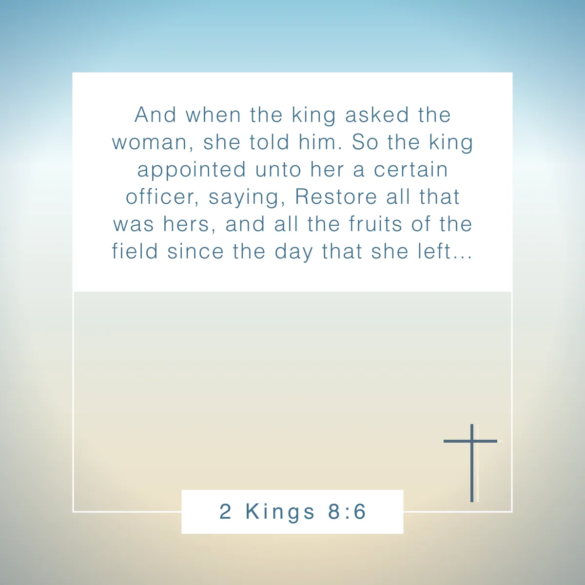 2 Kings 8:6 Bible verse about restoration