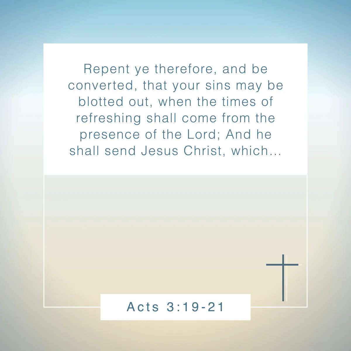 Acts 3:19-21 Bible verse about restoration