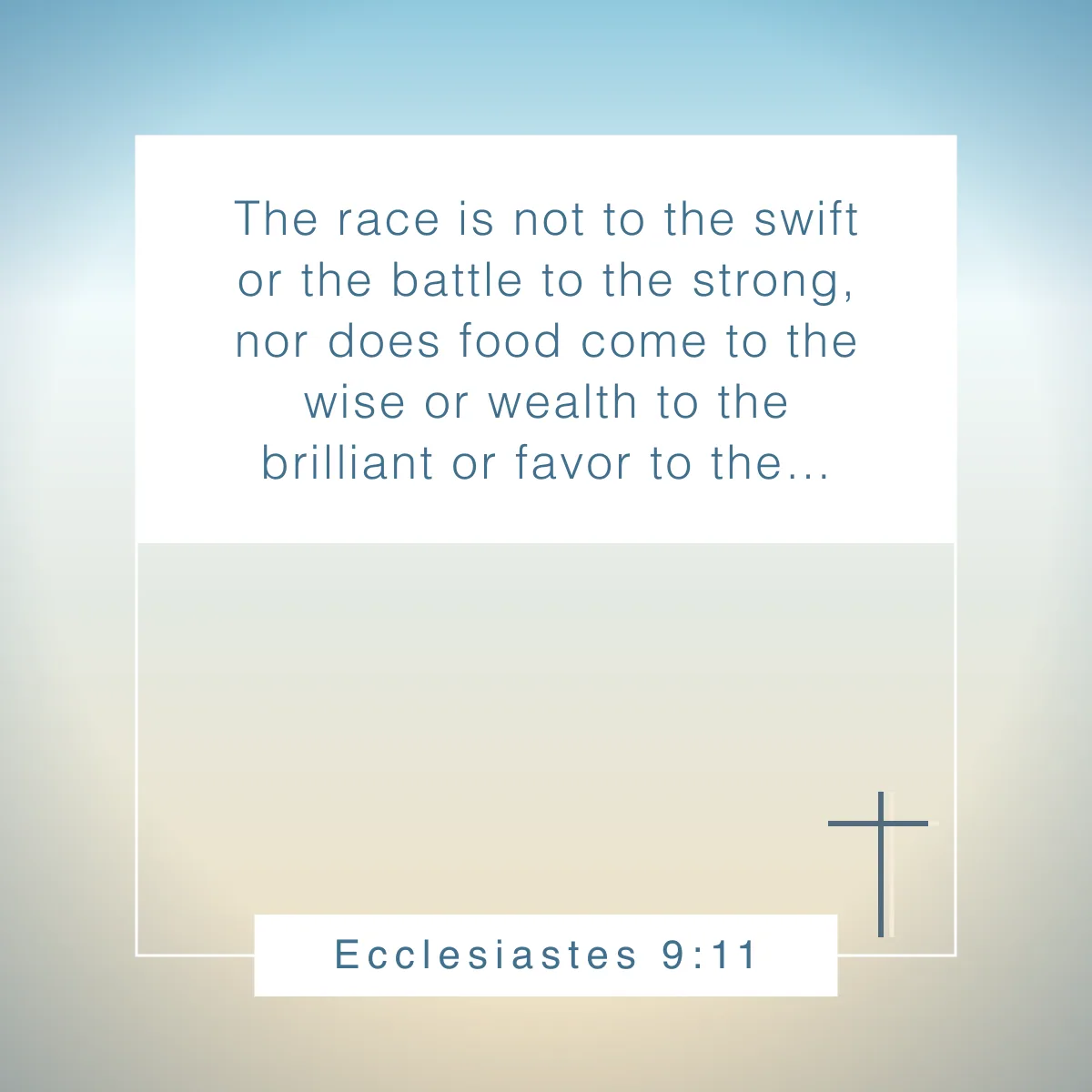 Ecclesiastes 9:11 Bible verse about running the race