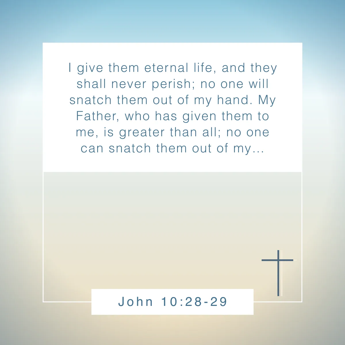 John 10:28-29 Bible verse about security