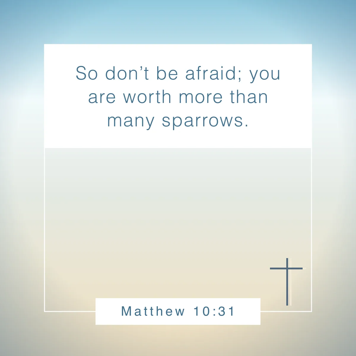 Matthew 10:31 Bible verse about self esteem and confidence