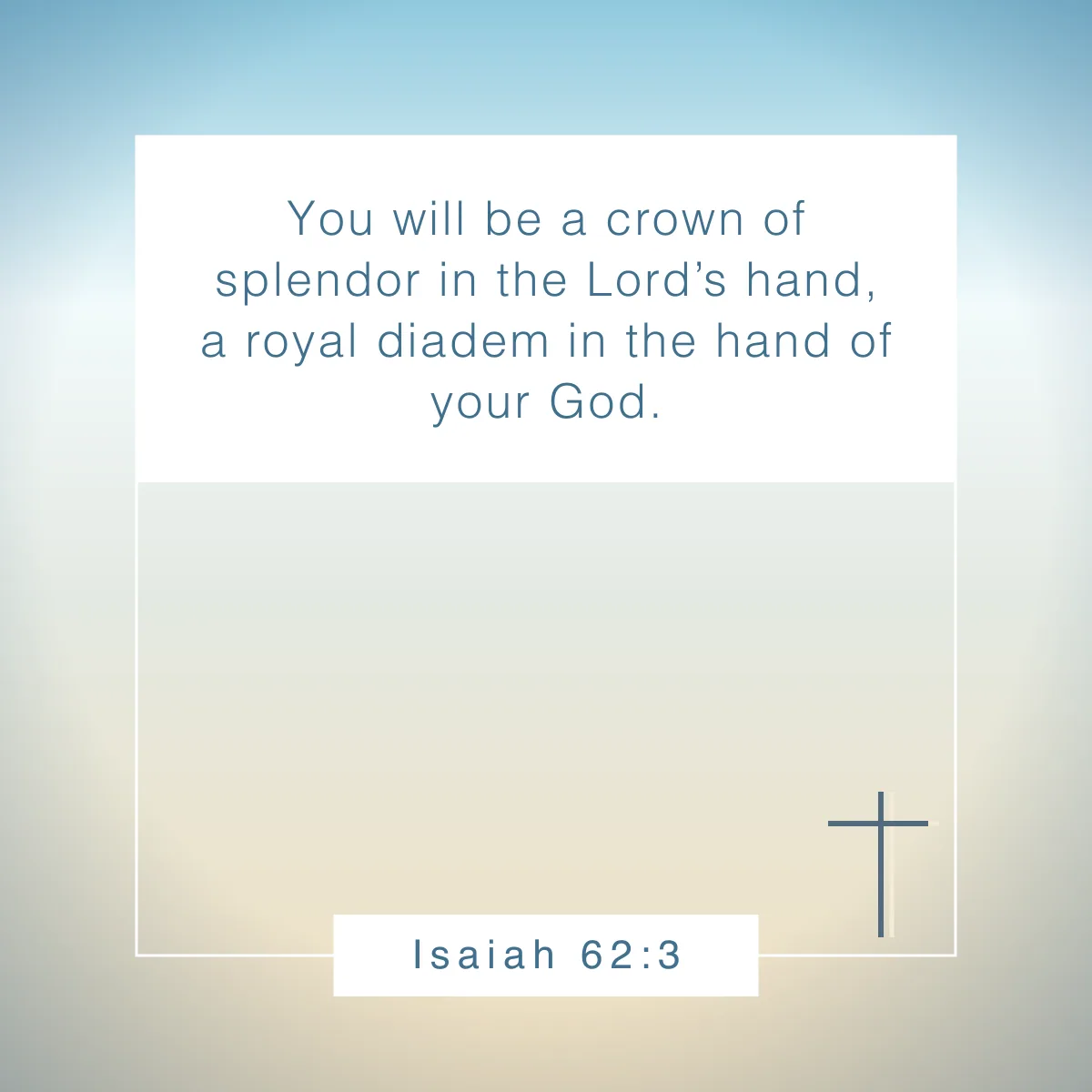 Isaiah 62:3 Bible verse about self worth