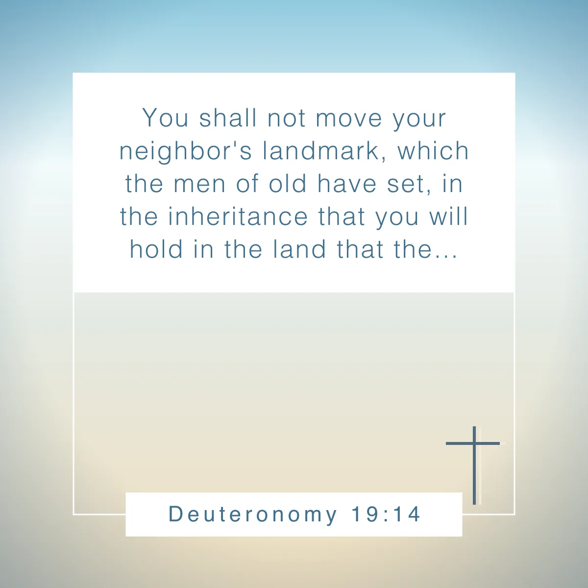 Deuteronomy 19:14 Bible verse about setting boundaries
