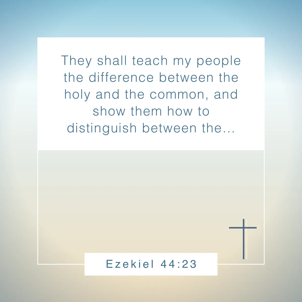 Ezekiel 44:23 Bible verse about setting boundaries