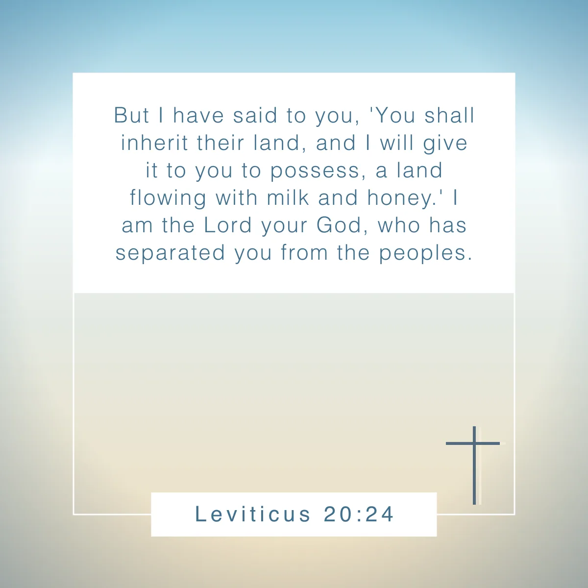 Leviticus 20:24 Bible verse about setting boundaries
