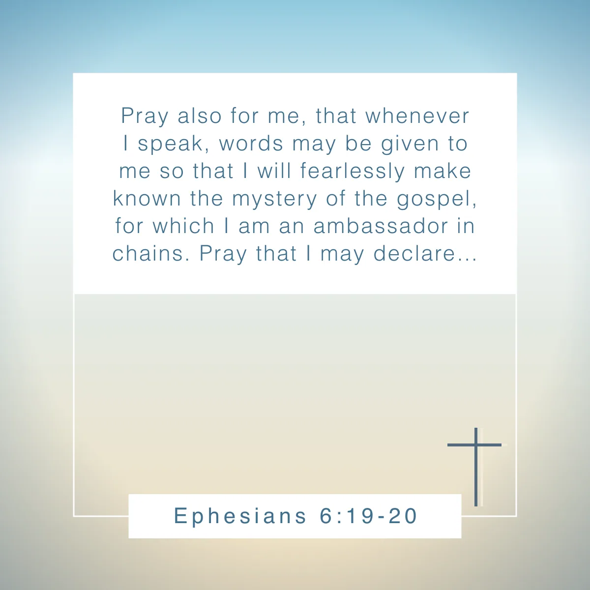 Ephesians 6:19-20 Bible verse about sharing your faith