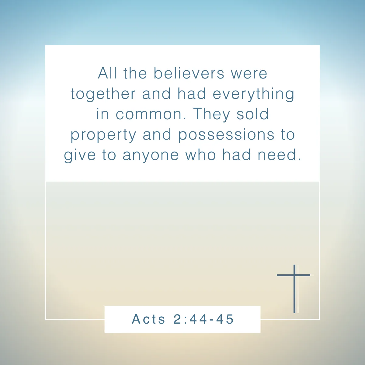 Acts 2:44-45 Bible verse about simple living