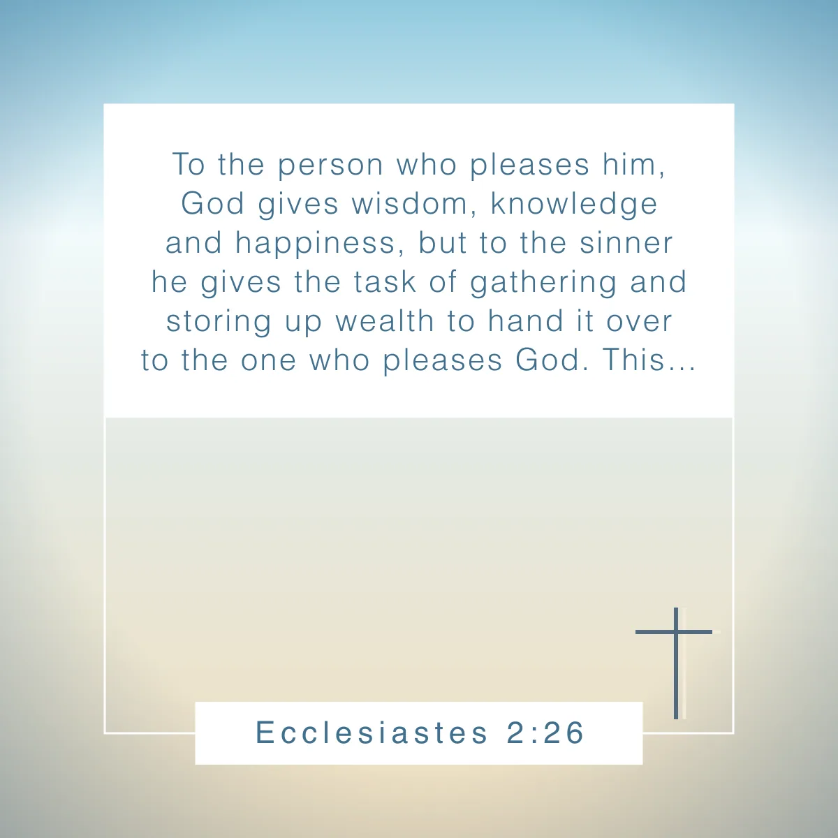 Ecclesiastes 2:26 Bible verse about simple living