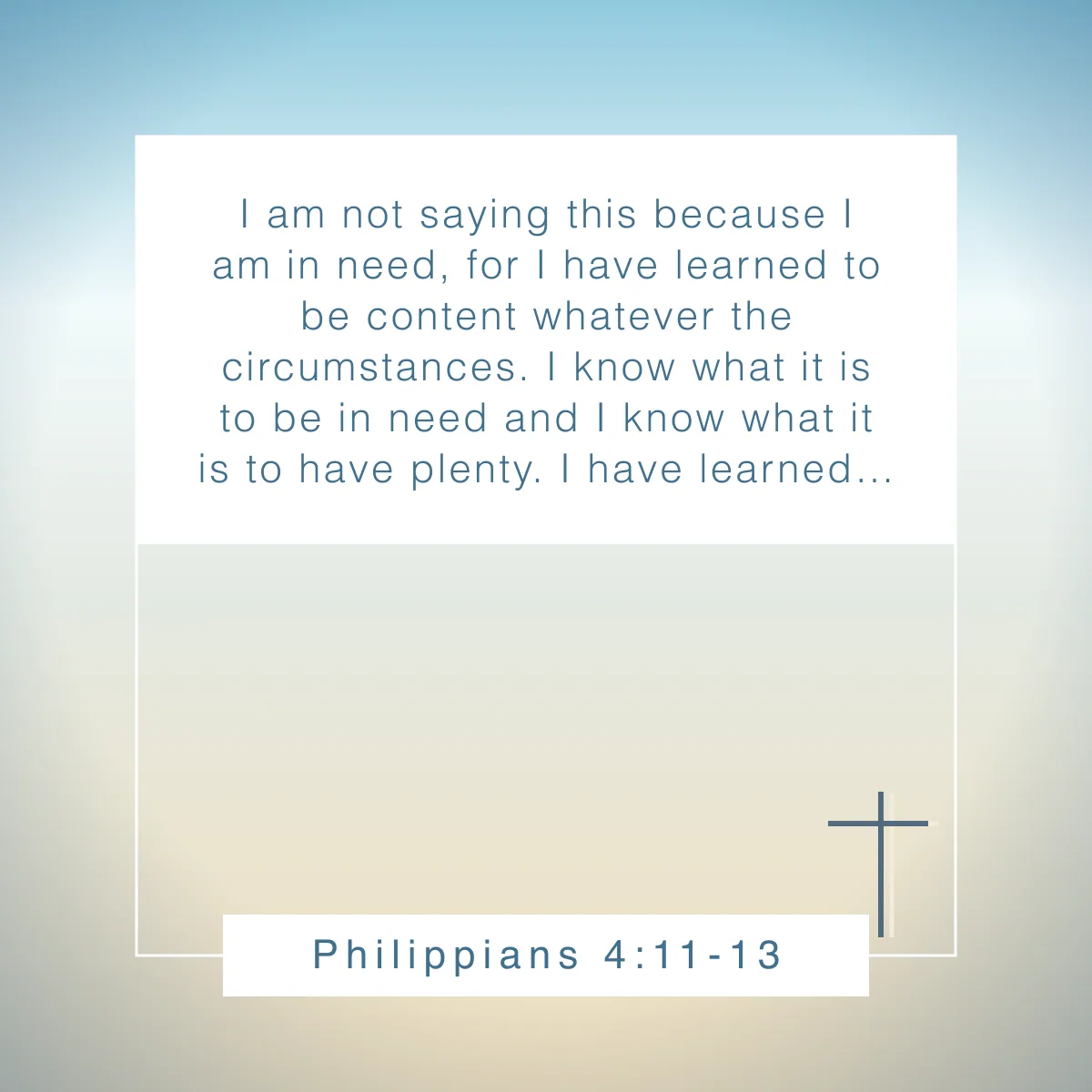 Philippians 4:11-13 Bible verse about simple living