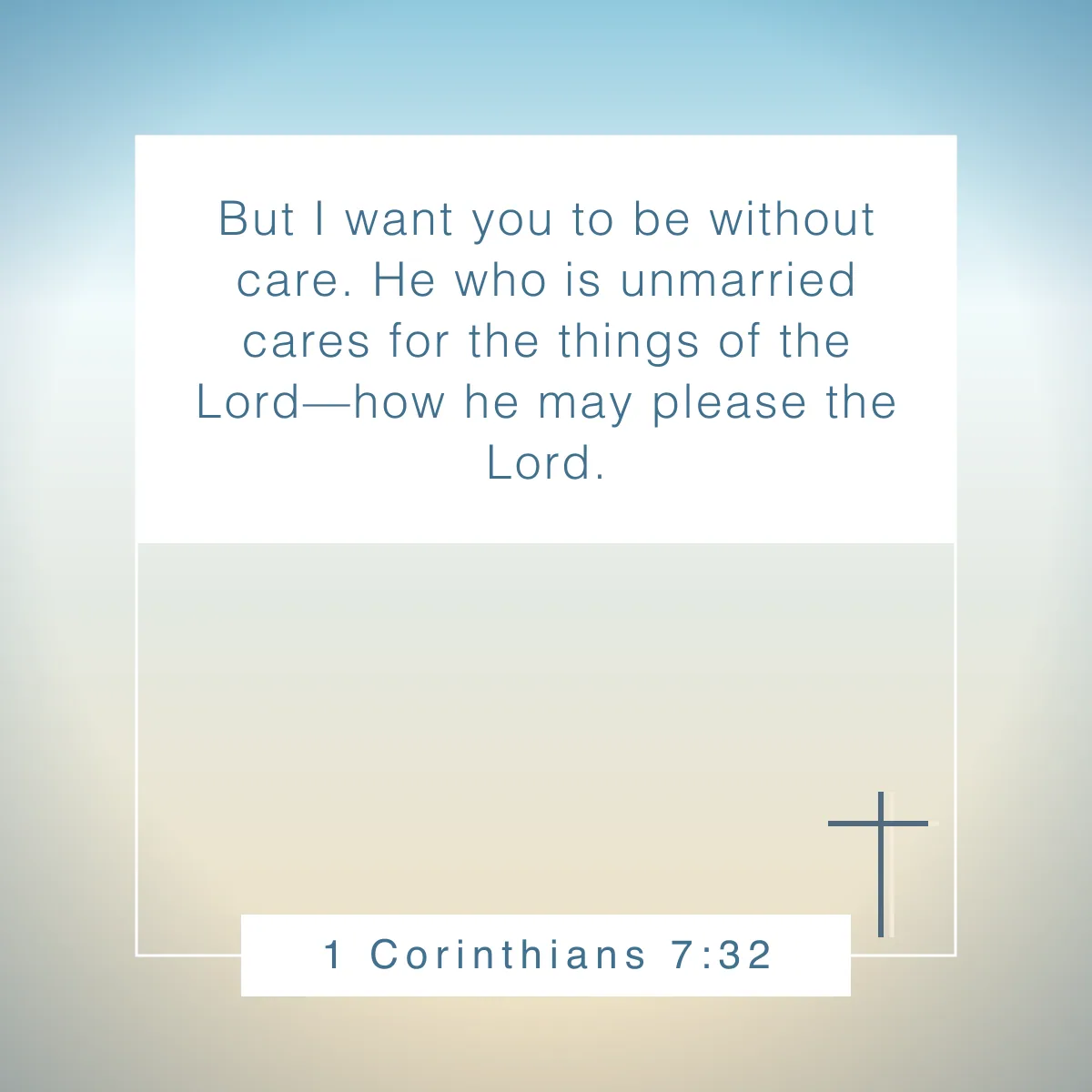 1 Corinthians 7:32 Bible verse about singleness