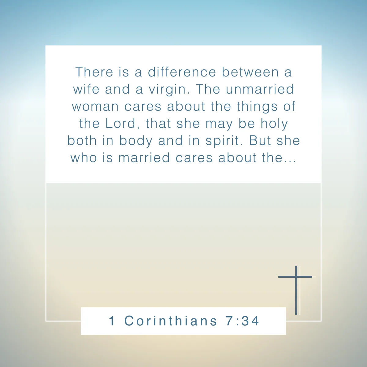 1 Corinthians 7:34 Bible verse about singleness