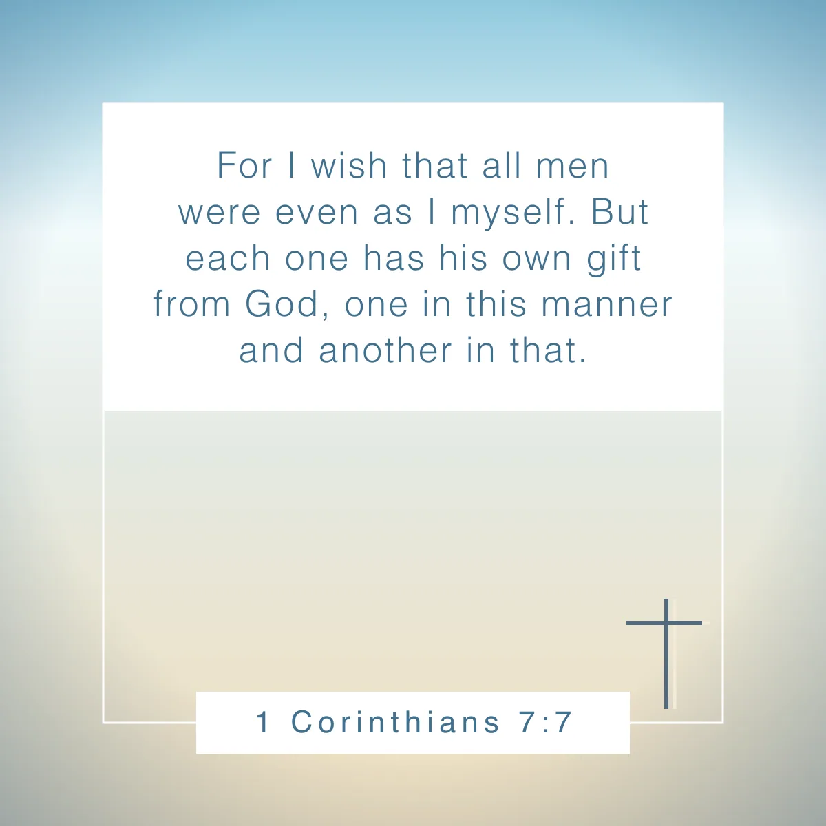 1 Corinthians 7:7 Bible verse about singleness
