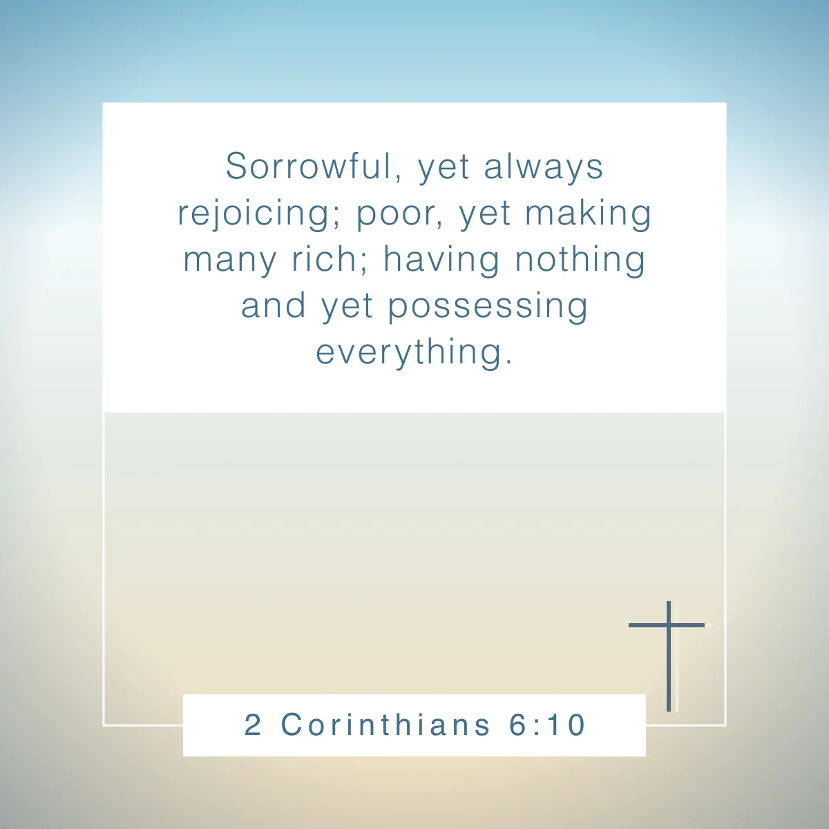 2 Corinthians 6:10 Bible verse about smiling