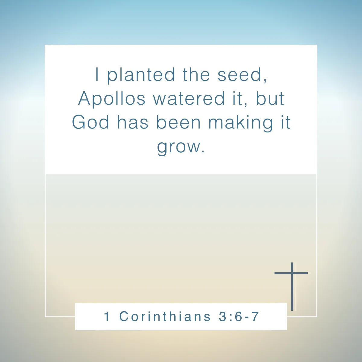 1 Corinthians 3:6-7 Bible verse about spiritual growth