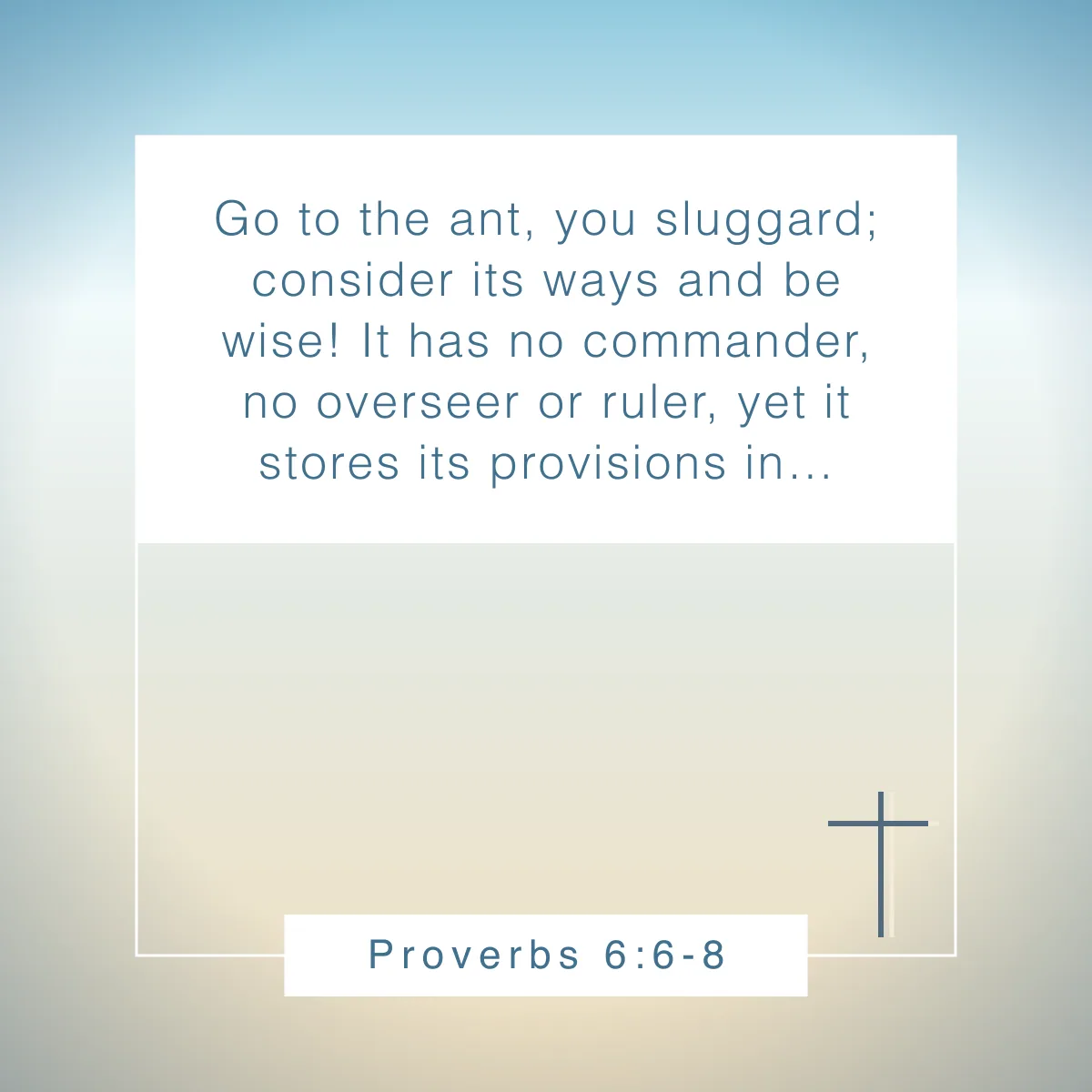 Proverbs 6:6-8 Bible verse about spring