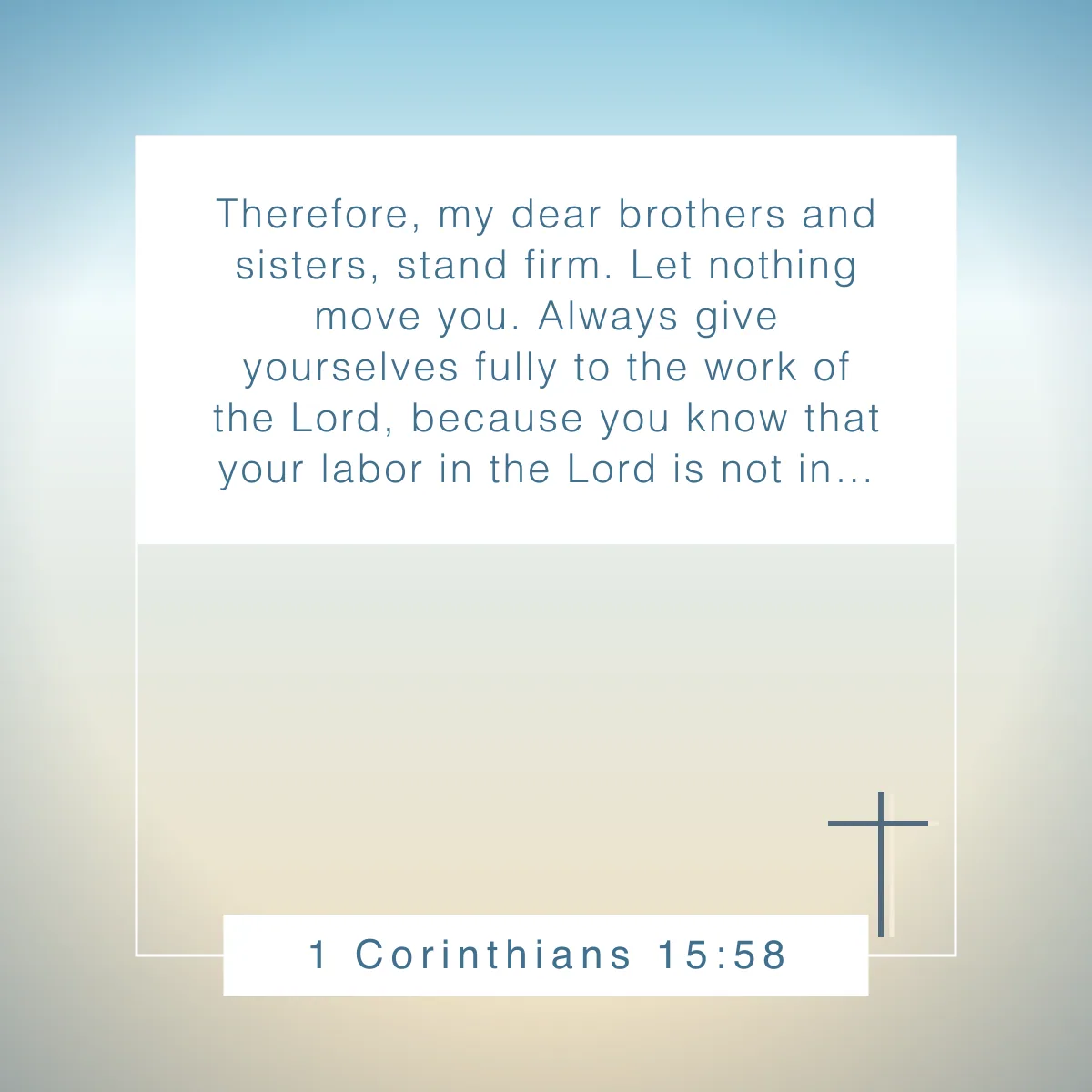 1 Corinthians 15:58 Bible verse about stability