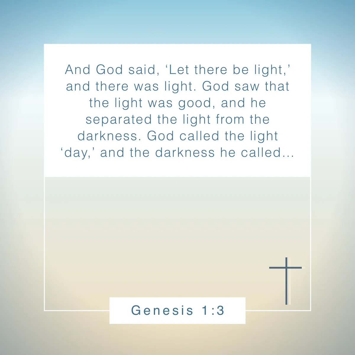 Genesis 1:3 Bible verse about the new day